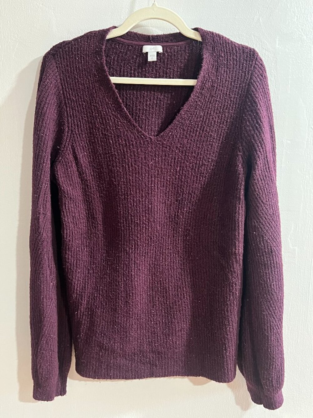 J. Jill Small TALL V-Neck Sweater - Purple